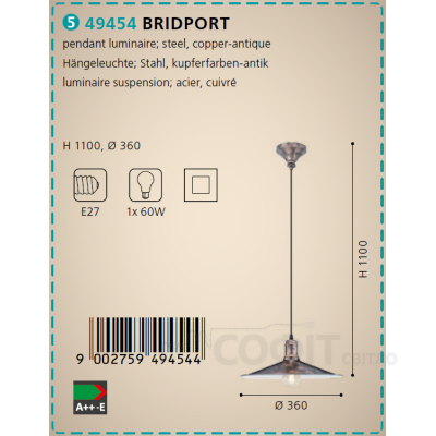 Светильник подвесной Eglo 49454 BRIDPORT