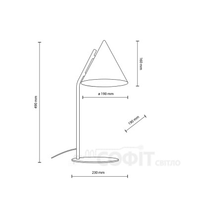 Настольная лампа TK Lighting CONO BLACK, 16009