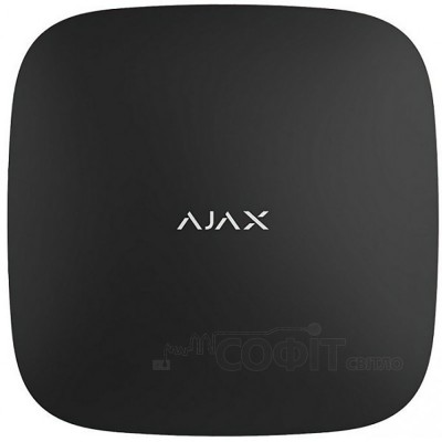 Бездротова централь Ajax Hub Jeweller з підтримкою Ethernet та SIM-карти (2G), Чорний