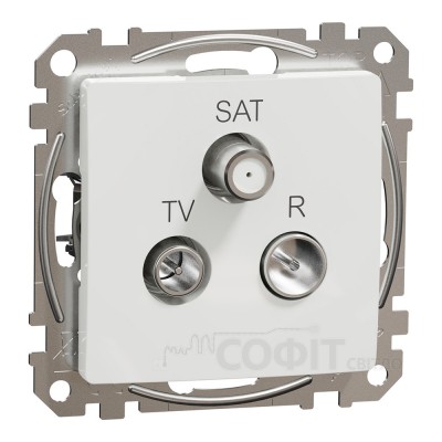 Розетка TV/SAT/R кінцева, білий, Sedna Design & Elements SDD111481, Schneider Electric