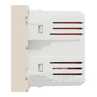 Розетка USB подвійна для заряджання, 2.1А, 2 модулі, бежевий, Unica New, NU341844 Schneider Electric