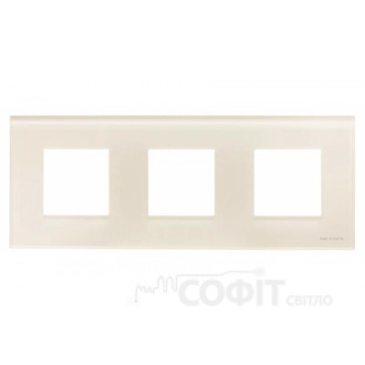Рамка 3 поста ABB Zenit стекло белое, N2273 CB