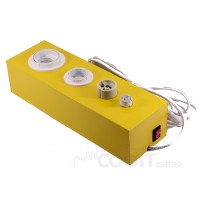 Тестер для проверки ламп , пробник на 4 патрона Е27, Е14, GU10, G5.3 Желтый