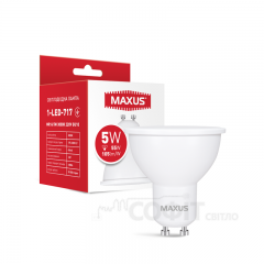 Лампа світлодіодна Mr16 Maxus 1-LED-717 MR16 5W 3000K 220V GU10