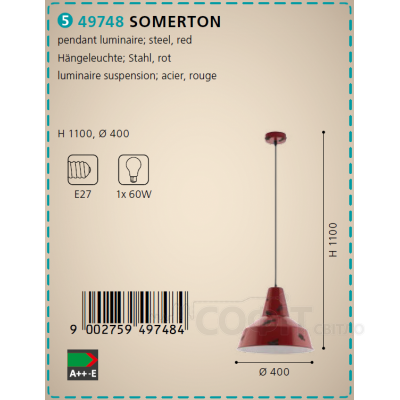 Светильник подвесной Eglo 49748 SOMERTON