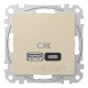 Розетка USB тип A+C 45Вт, бежевий, Sedna Design & Elements SDD112404, Schneider Electric