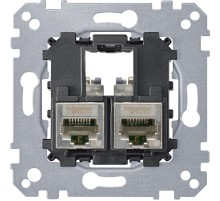 Механізм комп'ютерної розетки RJ45 2 поста, кат. 6 STP, Schneider Electric Merten System M, MTN4576-0022