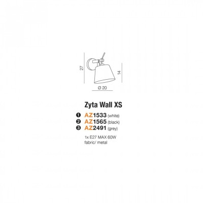 Бра AZzardo ZYTA WALL XS WHITE AZ1533