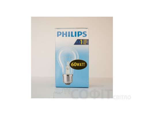 Лампа розжарювання А55 60Вт E27 прозора Philips (16001381)