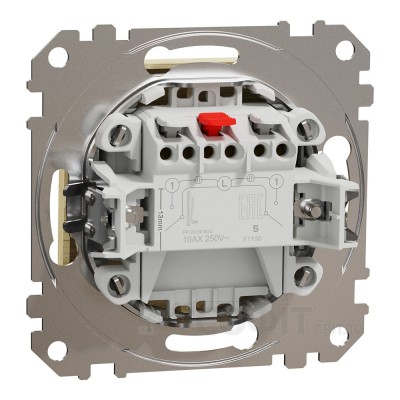 Выключатель двухклавишный, береза, Sedna Design & Elements SDD180105, Schneider Electric