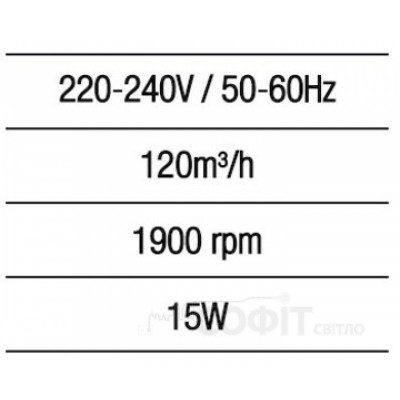 Вентилятор витяжний Horoz 120мм 500-000-120